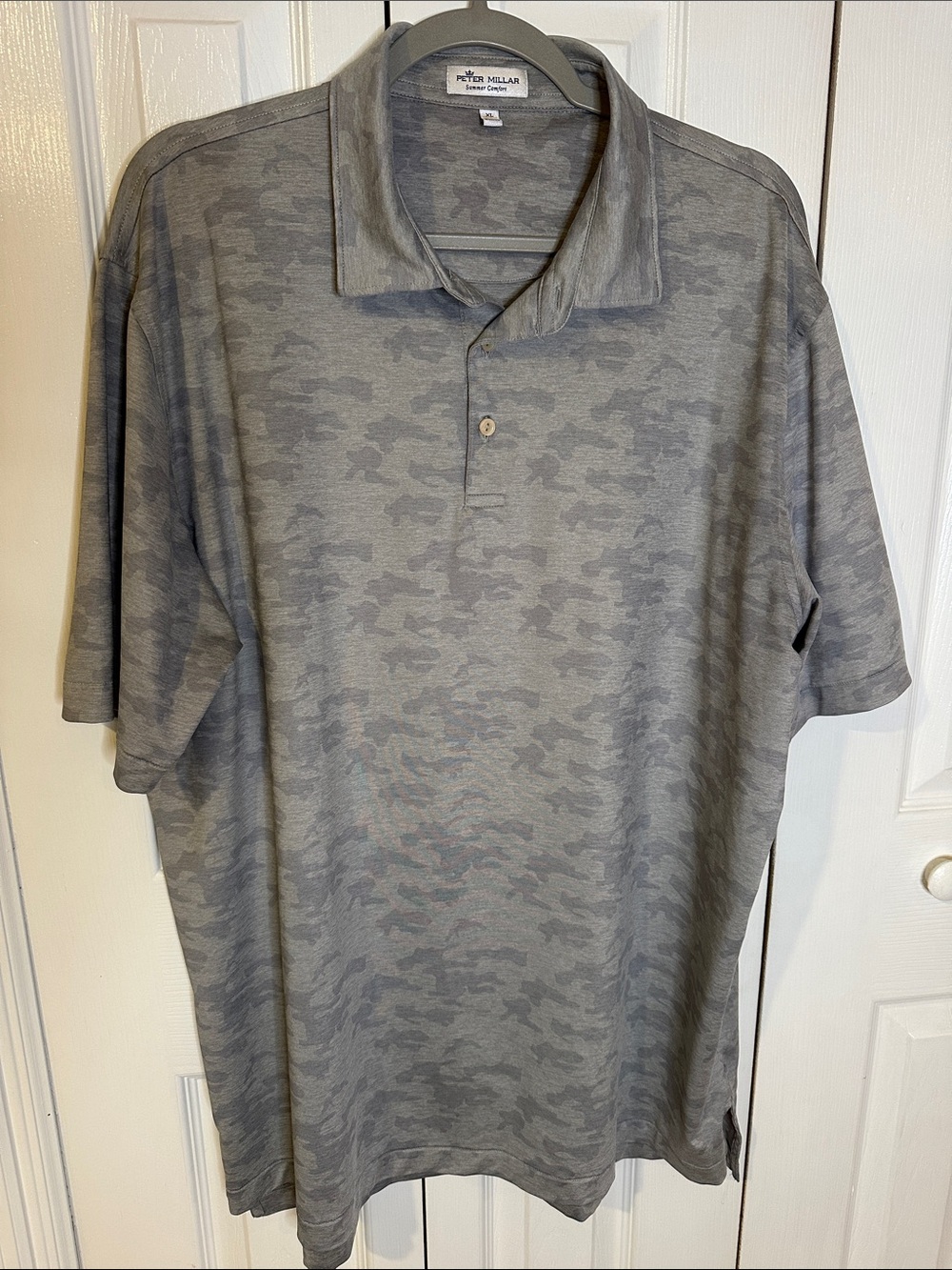 Peter Millar Gray Camouflage Polo | XL